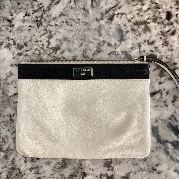 Cole Haan, white and black, clutch purse - Picture 1 of 3